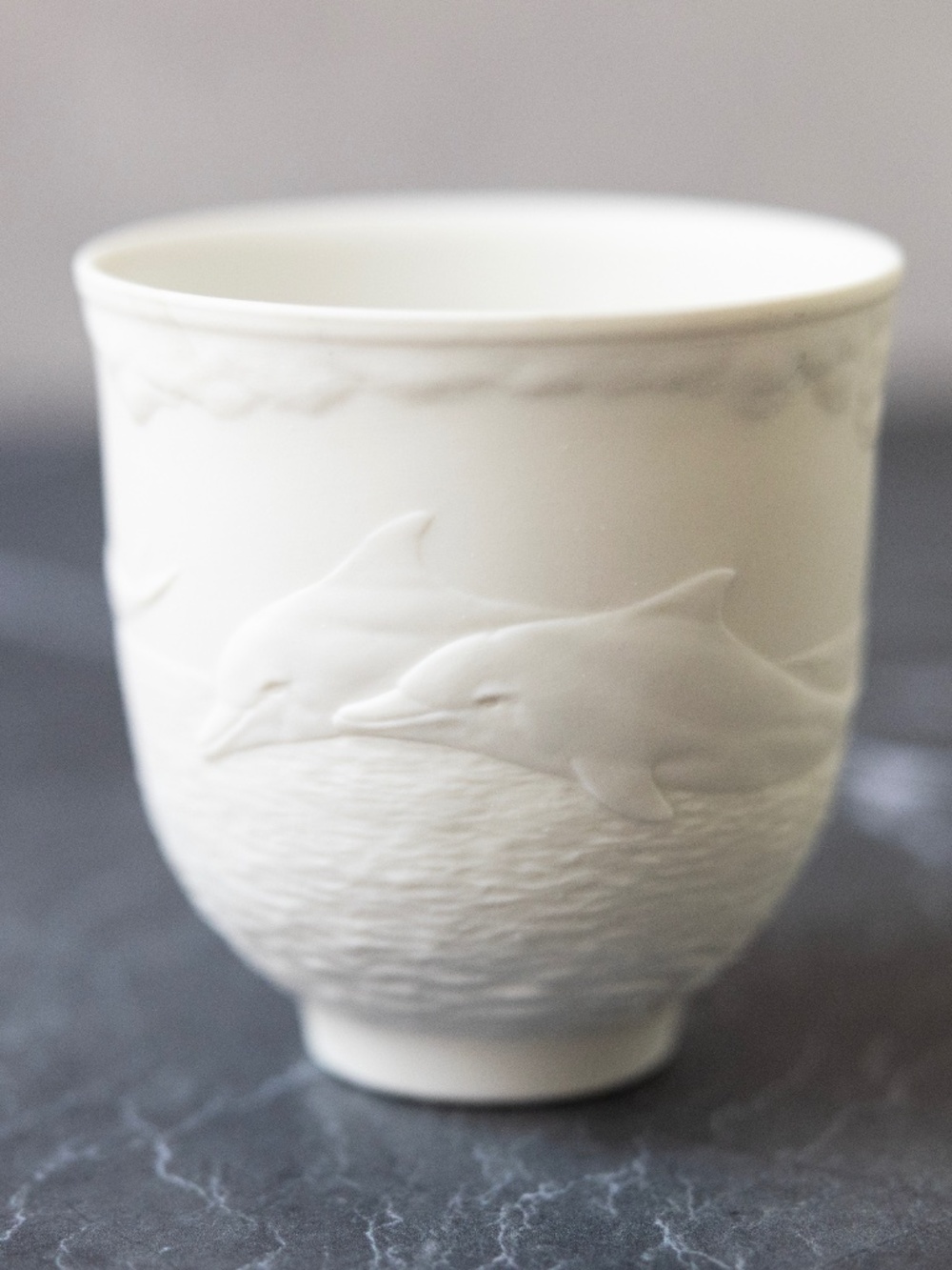Vintage LLADRO DOLPHINS Collectors Society 1998 Bisque VOTIVE CUP CANDLE HOLDER